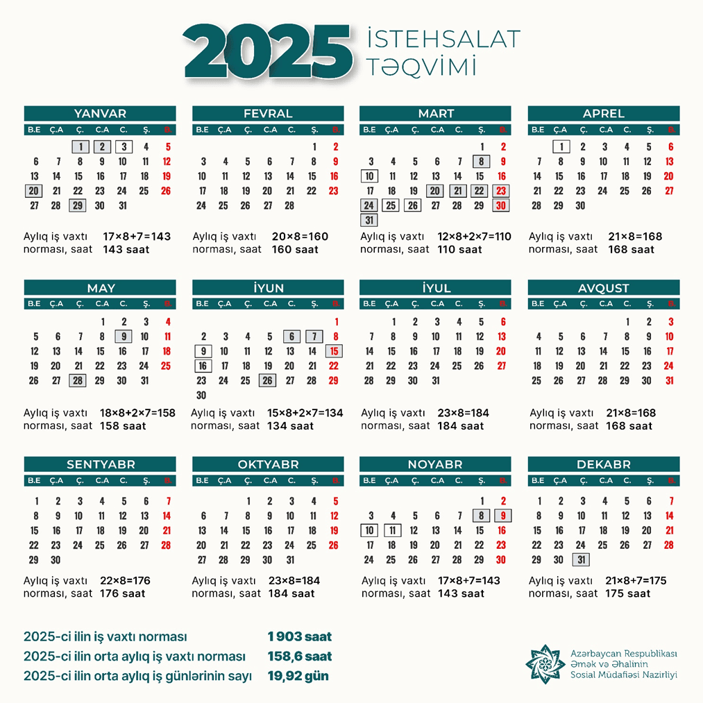istehsalat teqvimi 2025